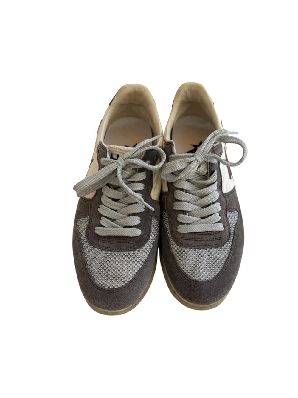 Golden Goose Haus - Women’s Taupe and Cream Runner Sneakers w Brown Star - Picture 2 of 7